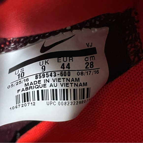 Nike Rosie 2 color Maroon with Orange neon lining inside. Men’s size 10. - Picture 10 of 10